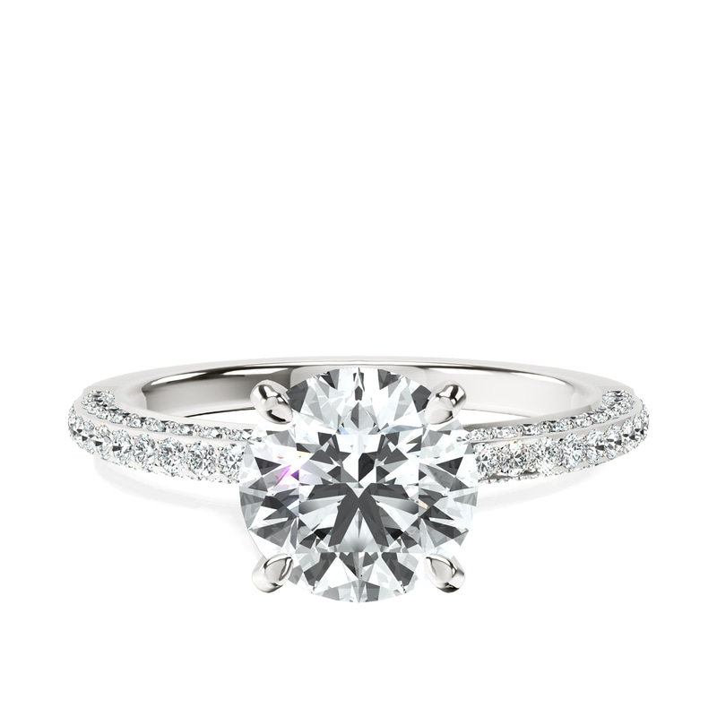 Grace Micro pavé Eternity Lab Diamond Ring front view