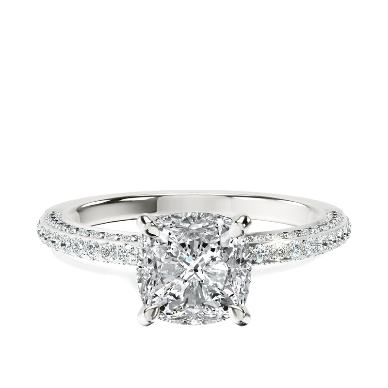 Grace Micro pavé Eternity Lab Diamond Ring front view