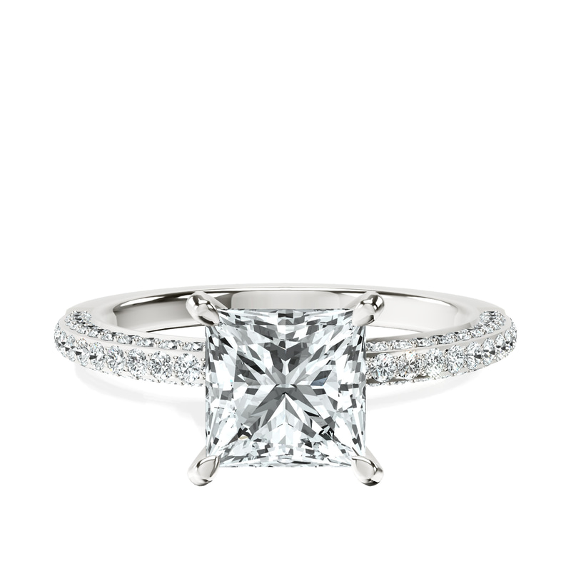 Grace Micro pavé Eternity Lab Diamond Ring front view