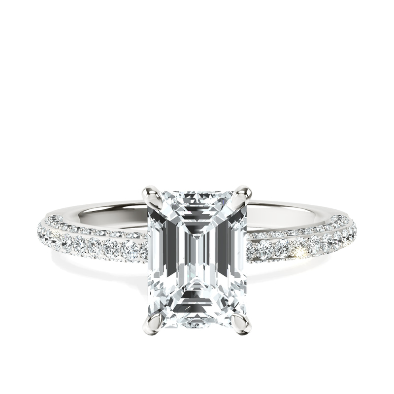 Grace Micro pavé Eternity Lab Diamond Ring front view