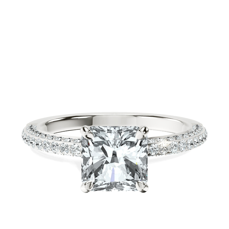 Grace Micro pavé Eternity Lab Diamond Ring front view