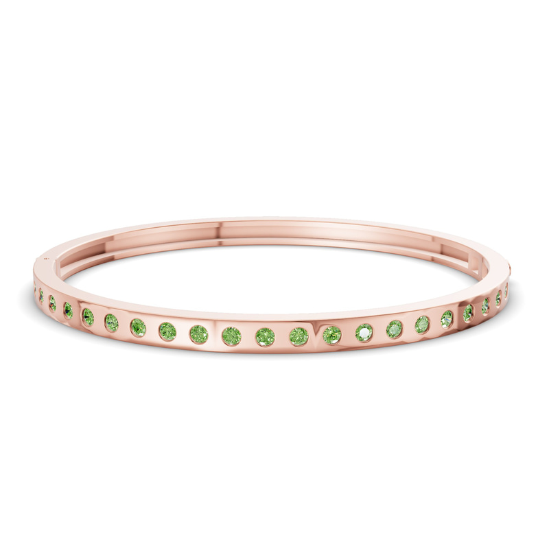 14ct Rose Gold Round Glow Classic Lab Diamond Openable Bangle Bracelet (1 Ct. Tw.) front image