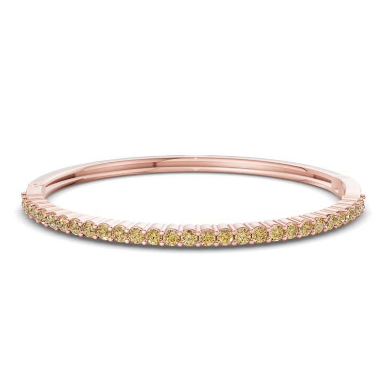 14ct Rose Gold Round Embrace Lab Diamond Openable Bangle Bracelet (1 Ct. Tw.) front image
