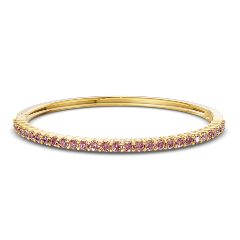 14ct Yellow Gold Round Embrace Lab Diamond Openable Bangle Bracelet (1 Ct. Tw.) front image