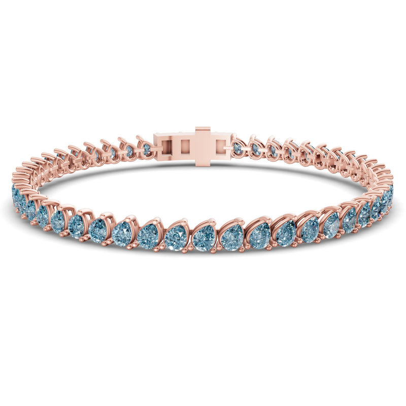 14kt Rose Gold Lilac Pear Lab Diamond Tennis Bracelet (15 Ct. Tw.) front image