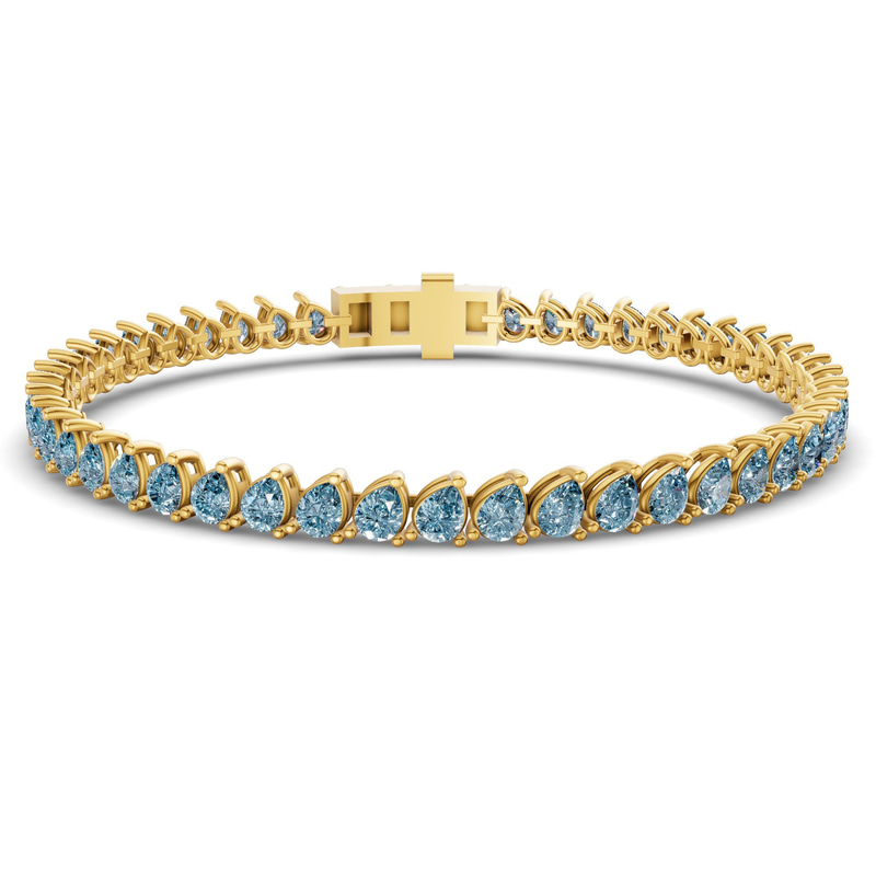 10kt Yellow Gold Lilac Pear Lab Diamond Tennis Bracelet (15 Ct. Tw.) front image