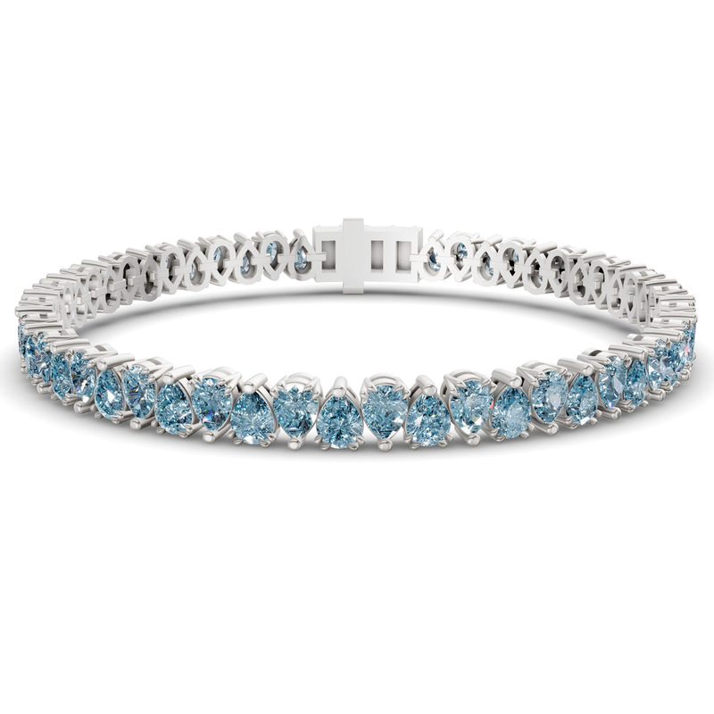 Platinum Marion Pear Lab Diamond Tennis Bracelet (10 Ct. Tw.) front image