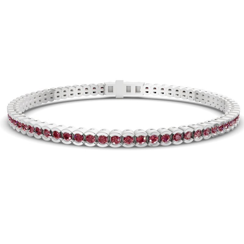 Platinum Nemy Half Bezel Round Lab Diamond Tennis Bracelet (2 Ct. Tw.) front image