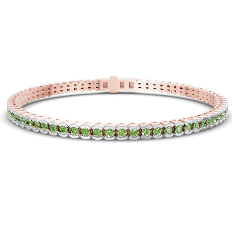 14kt Rose Gold Nemy Half Bezel Round Lab Diamond Tennis Bracelet (2 Ct. Tw.) front image