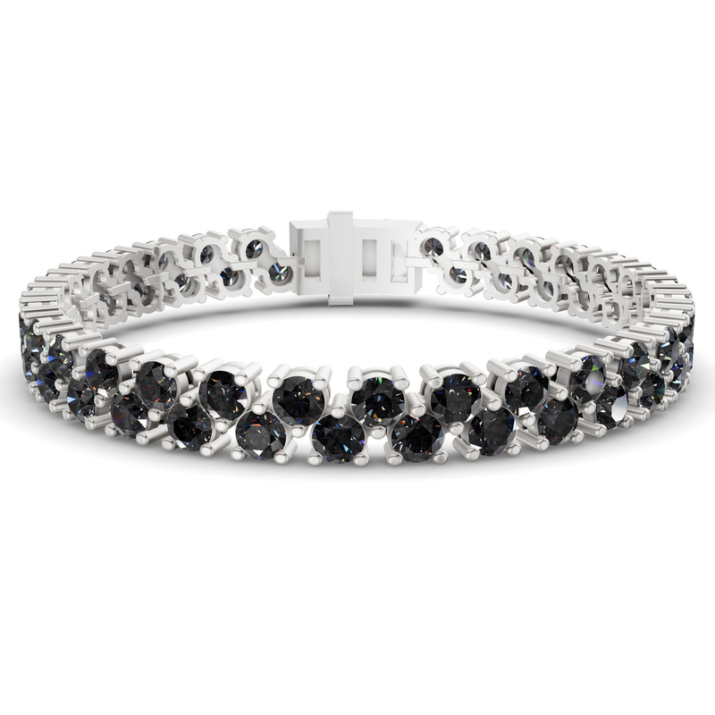 9ct White Gold Isidora Round Double Row Lab Diamond Tennis Bracelet (3 Ct. Tw.) front image