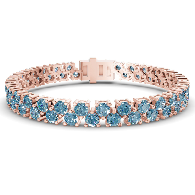 14ct Rose Gold Isidora Round Double Row Lab Diamond Tennis Bracelet (3 Ct. Tw.) front image
