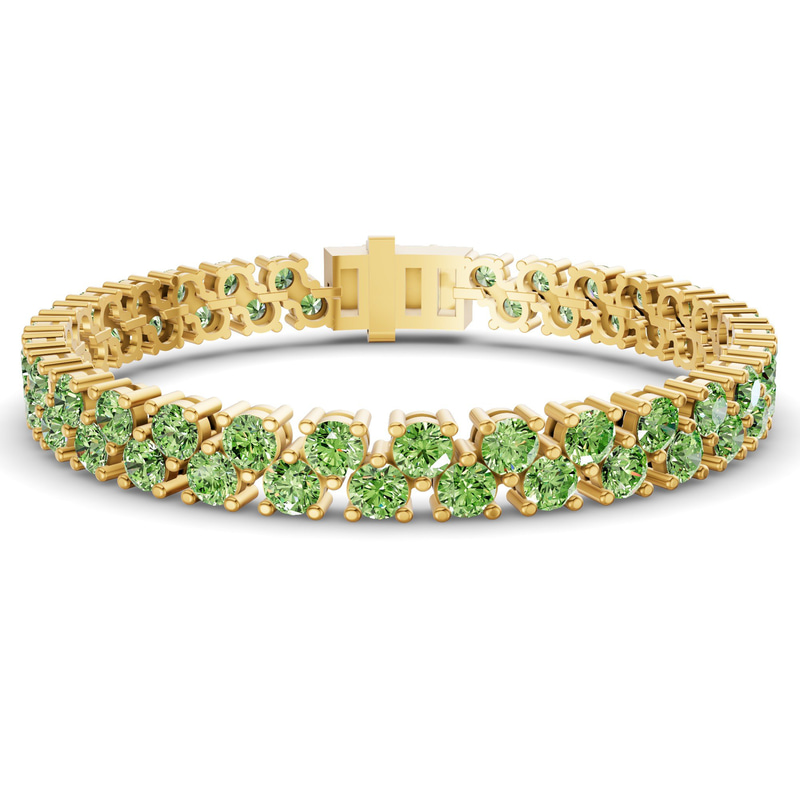 9ct Yellow Gold Isidora Round Double Row Lab Diamond Tennis Bracelet (3 Ct. Tw.) front image