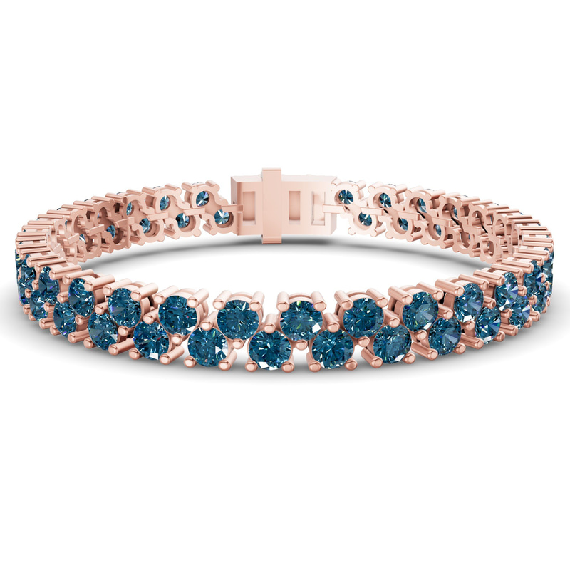 14ct Rose Gold Isidora Round Double Row Lab Diamond Tennis Bracelet (3 Ct. Tw.) front image