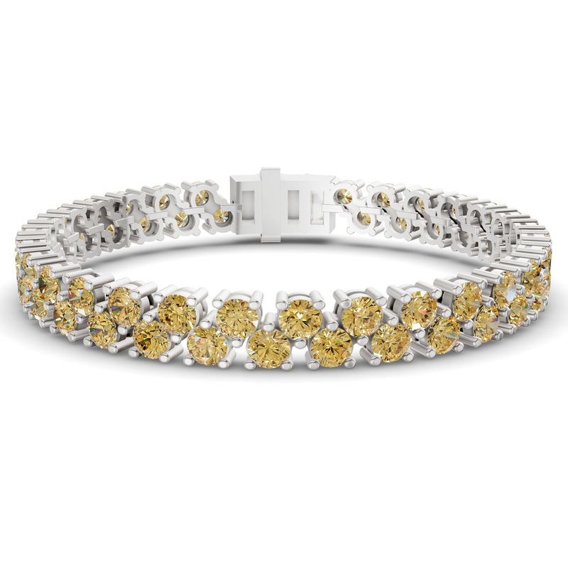 9ct White Gold Isidora Round Double Row Lab Diamond Tennis Bracelet (3 Ct. Tw.) front image