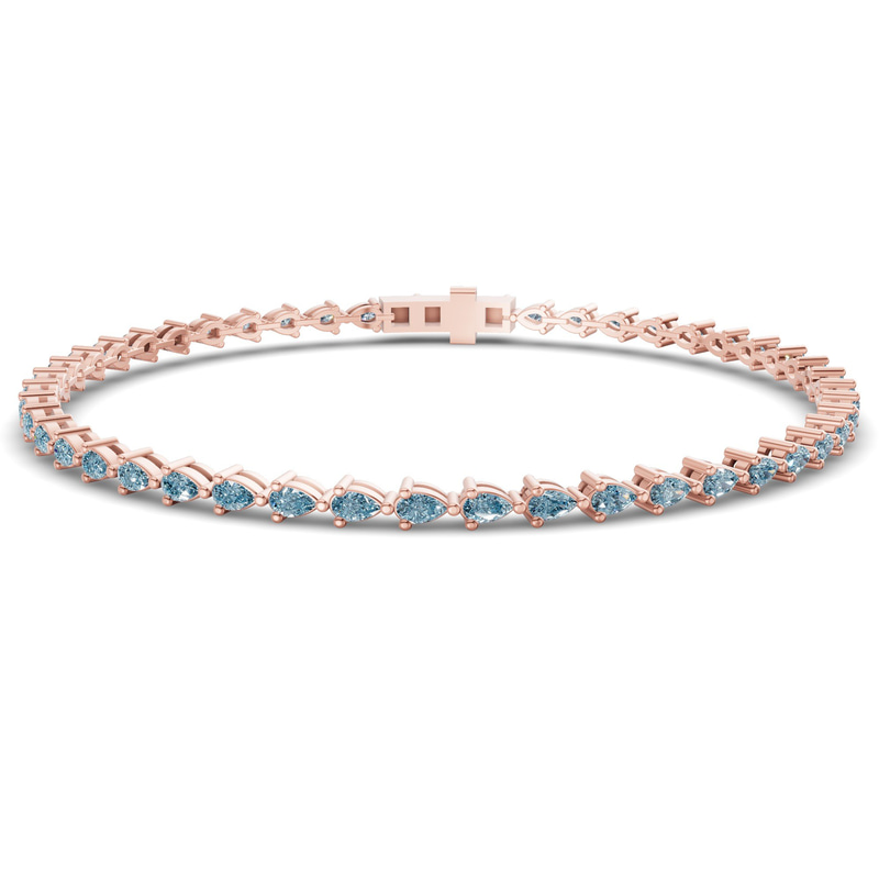 9ct Rose Gold Serene Pear Lab Diamond Tennis Bracelet (3 Ct. Tw.) front image