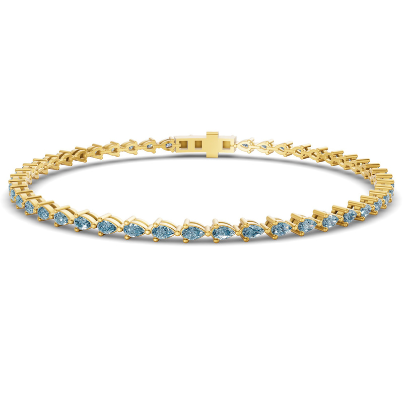 9ct Yellow Gold Serene Pear Lab Diamond Tennis Bracelet (3 Ct. Tw.) front image