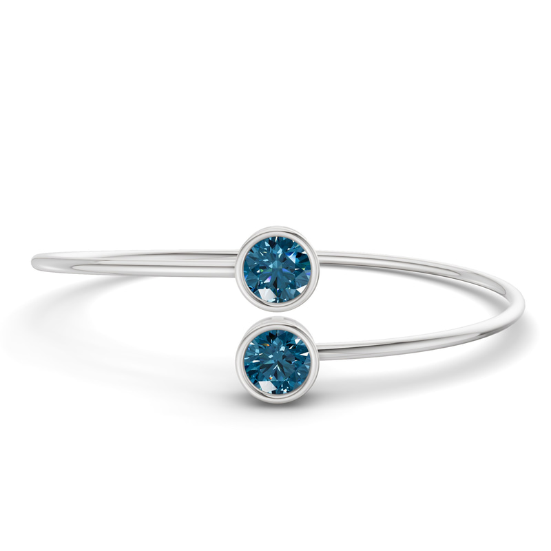 14kt White Gold Cleo Flexi Lab Diamond Bangle Bracelet (1 Ct. Tw.) front image