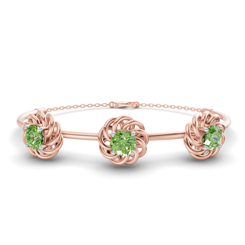 14ct Rose Gold Spiral Eleve Round Lab Diamond openable bracelet (1 Ct. Tw.) front image