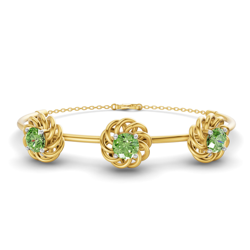 14ct Yellow Gold Spiral Eleve Round Lab Diamond openable bracelet (2 Ct. Tw.) front image