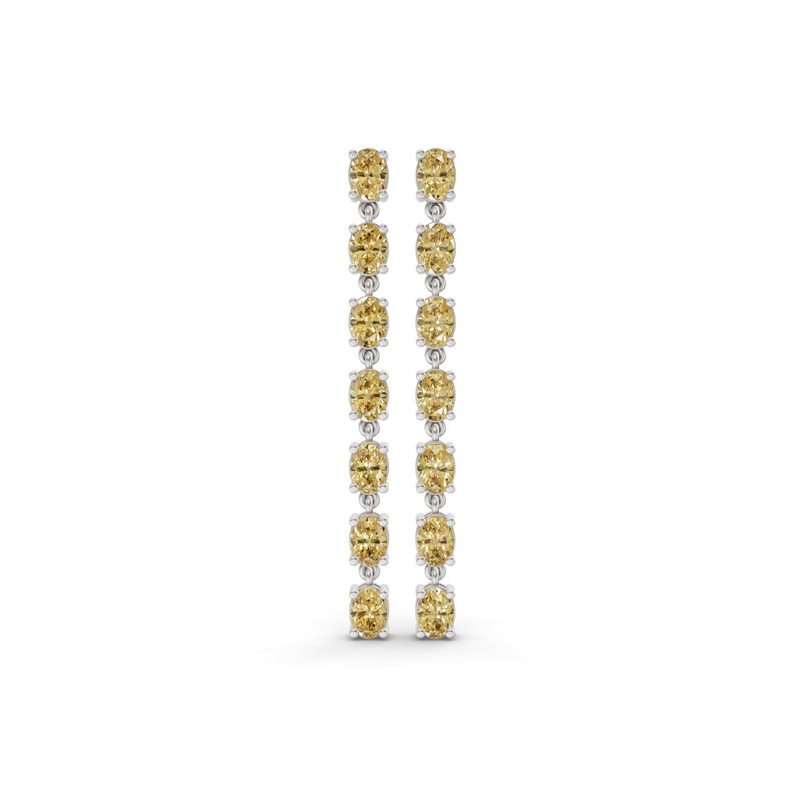 10kt White Gold Digitalis Fashion Lab Diamond Dangle Earrings (4 Ct. Tw.) front image