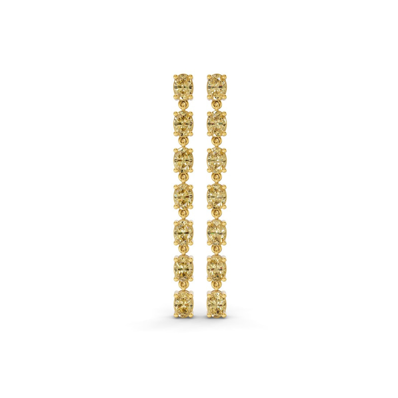 10kt Yellow Gold Digitalis Fashion Lab Diamond Dangle Earrings (4 Ct. Tw.) front image