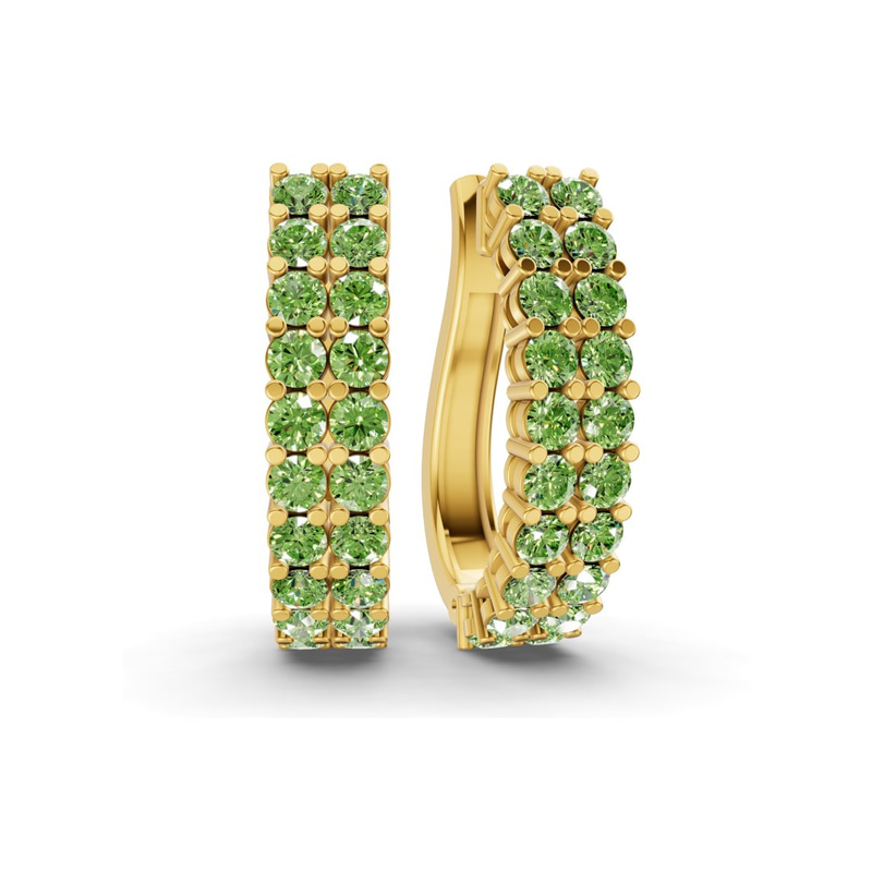 10kt Yellow Gold Gracie Double Row Round Lab Diamond Hoop Earrings (1 Ct. Tw.) front image