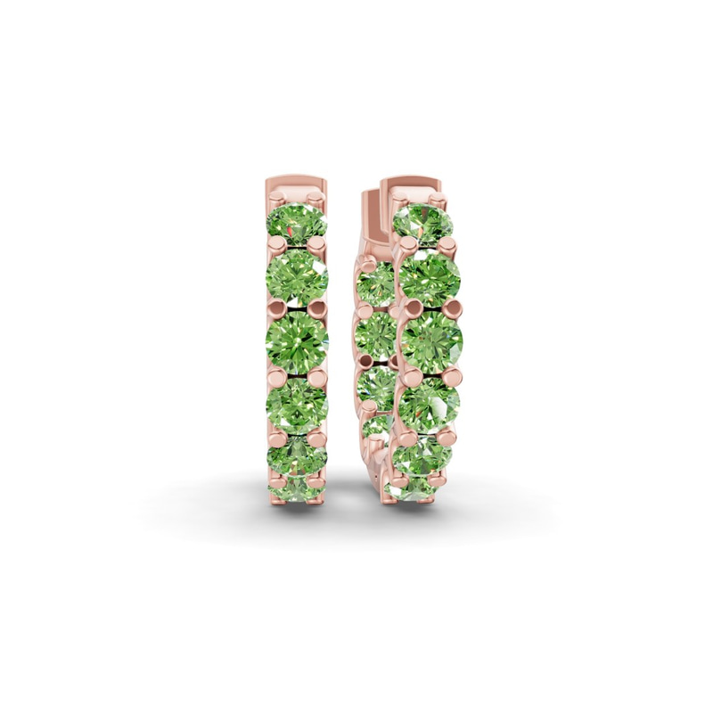 9ct Rose Gold Sirena Round Lab Diamond Hoop Earrings (7 Ct. Tw.) front image