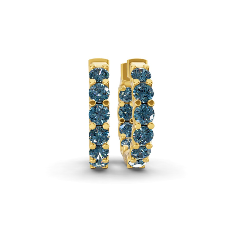 14ct Yellow Gold Sirena Round Lab Diamond Hoop Earrings (7 Ct. Tw.) front image