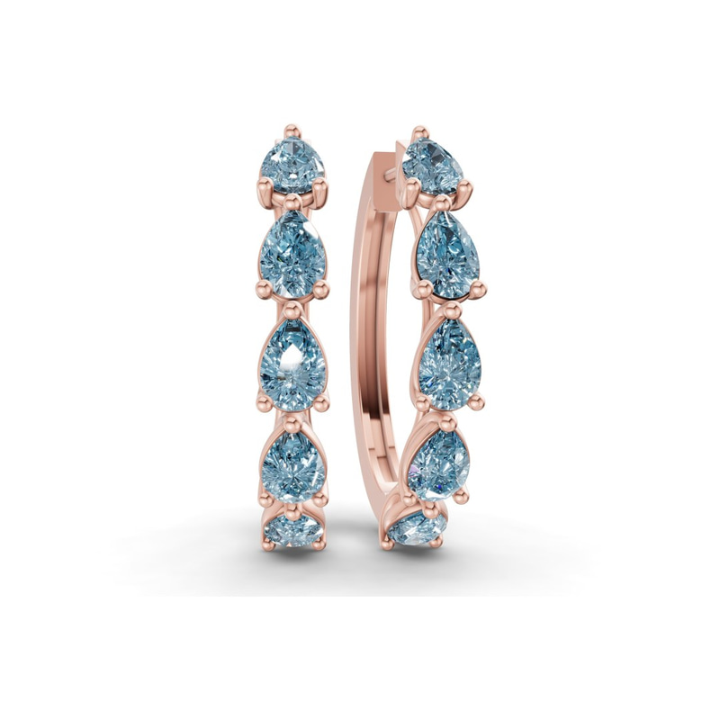10kt Rose Gold Lexley Pear Lab Diamond Hoop Earrings (1 Ct. Tw.) front image