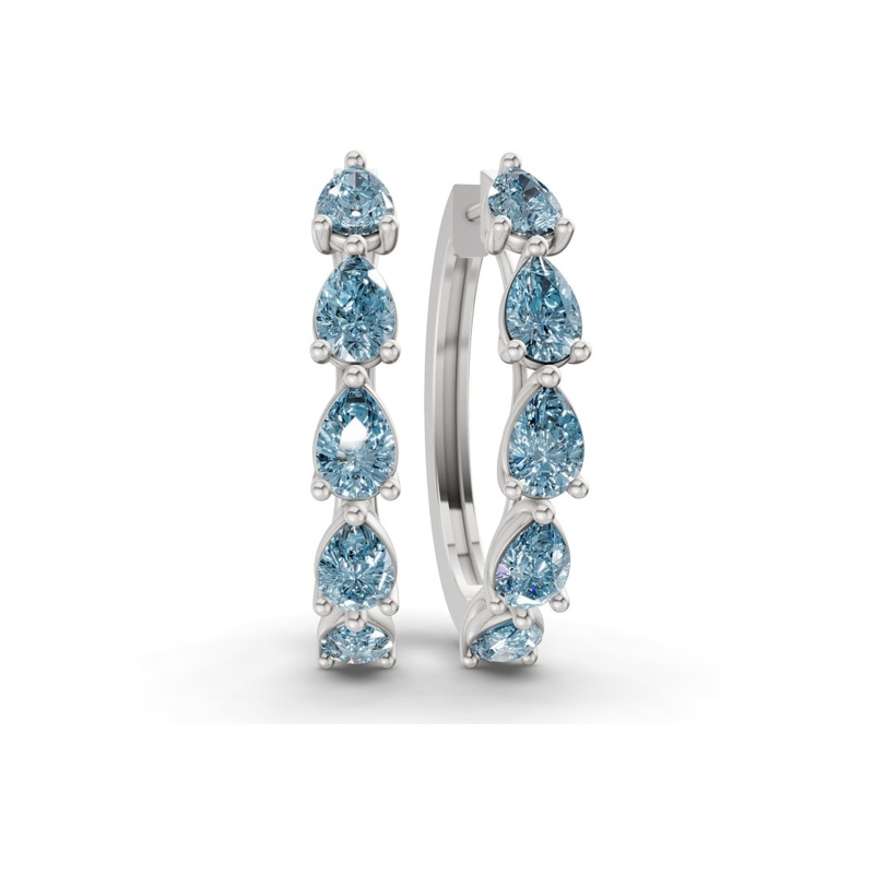 10kt White Gold Lexley Pear Lab Diamond Hoop Earrings (1 Ct. Tw.) front image