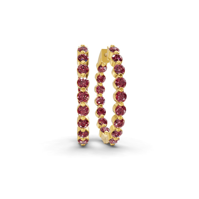 14ct Yellow Gold Rylee Round Lab Diamond Hoop Earrings (1 Ct. Tw.) front image