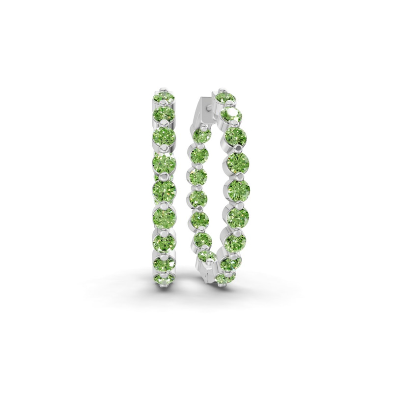 9ct White Gold Rylee Round Lab Diamond Hoop Earrings (1 Ct. Tw.) front image