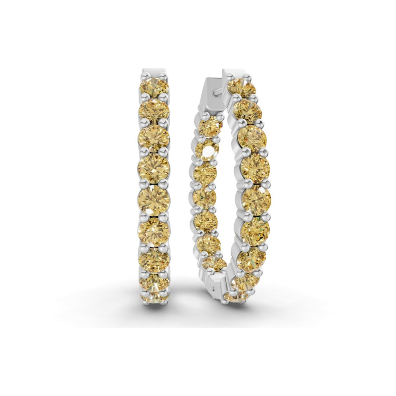 10kt White Gold Isla Round Lab Diamond Hoop Earrings (1 Ct. Tw.) front image