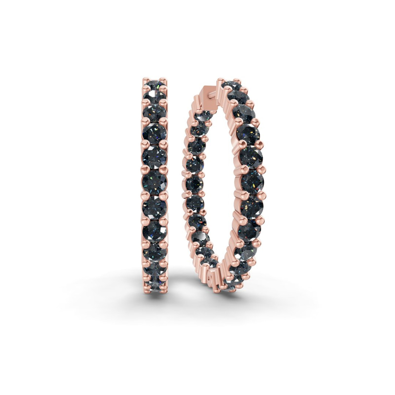 10kt Rose Gold Meara Round Lab Diamond Hoop Earrings (1 Ct. Tw.) front image