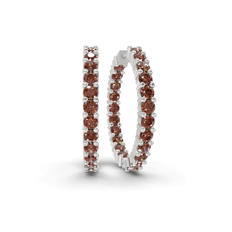10kt White Gold Meara Round Lab Diamond Hoop Earrings (1 Ct. Tw.) front image