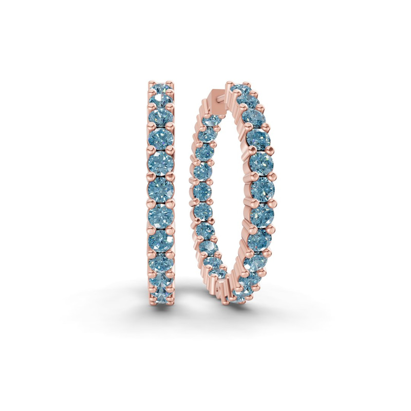 10kt Rose Gold Meara Round Lab Diamond Hoop Earrings (1 Ct. Tw.) front image