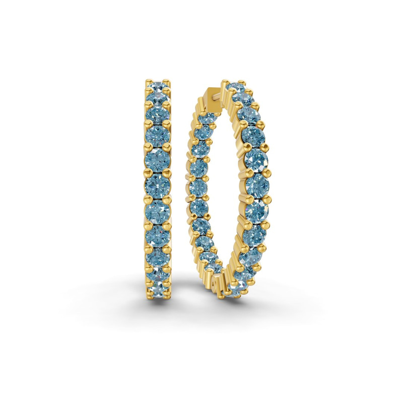 10kt Yellow Gold Meara Round Lab Diamond Hoop Earrings (1 Ct. Tw.) front image