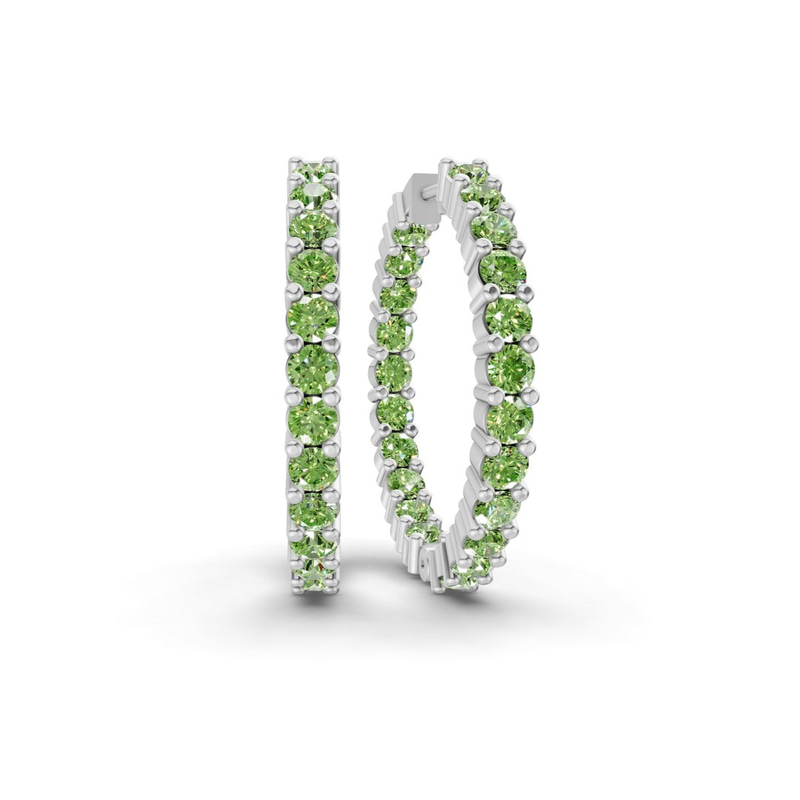 10kt White Gold Meara Round Lab Diamond Hoop Earrings (1 Ct. Tw.) front image