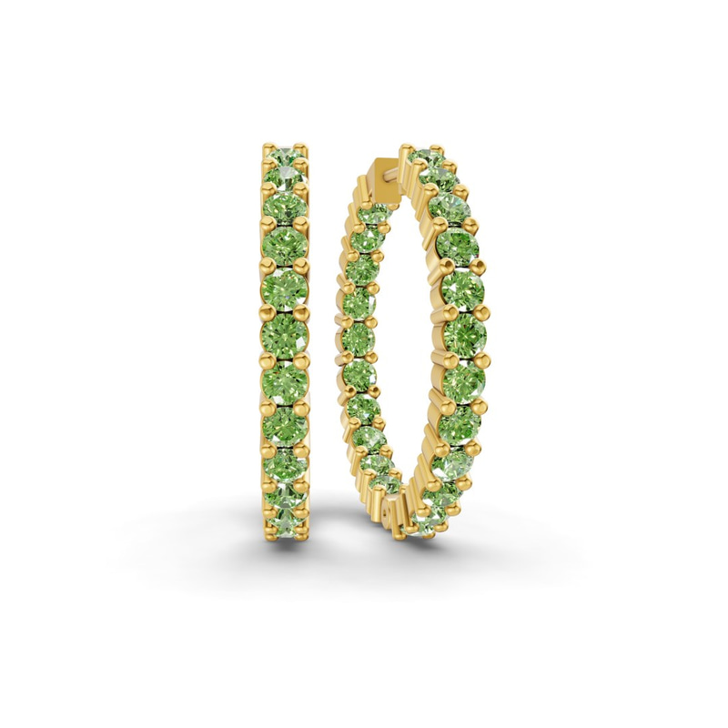 10kt Yellow Gold Meara Round Lab Diamond Hoop Earrings (1 Ct. Tw.) front image
