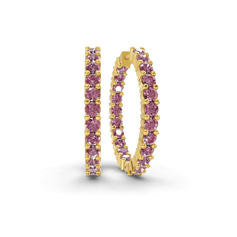 10kt Yellow Gold Meara Round Lab Diamond Hoop Earrings (1 Ct. Tw.) front image