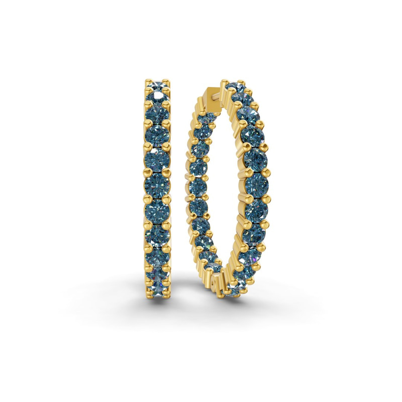 10kt Yellow Gold Meara Round Lab Diamond Hoop Earrings (1 Ct. Tw.) front image