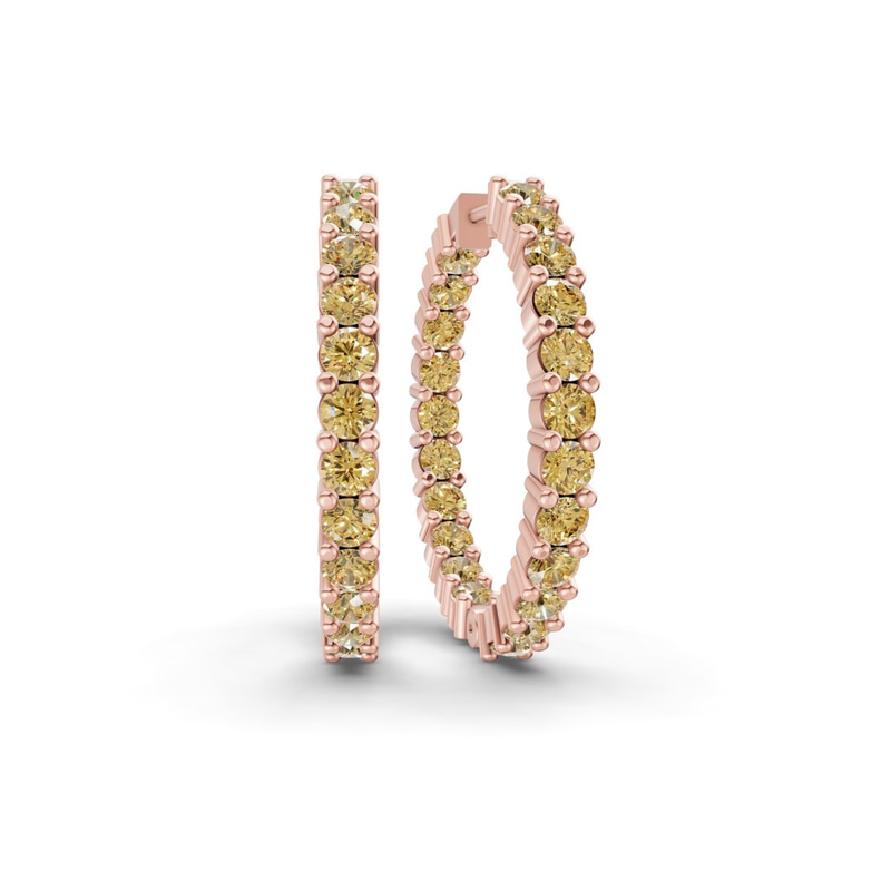 10kt Rose Gold Meara Round Lab Diamond Hoop Earrings (1 Ct. Tw.) front image