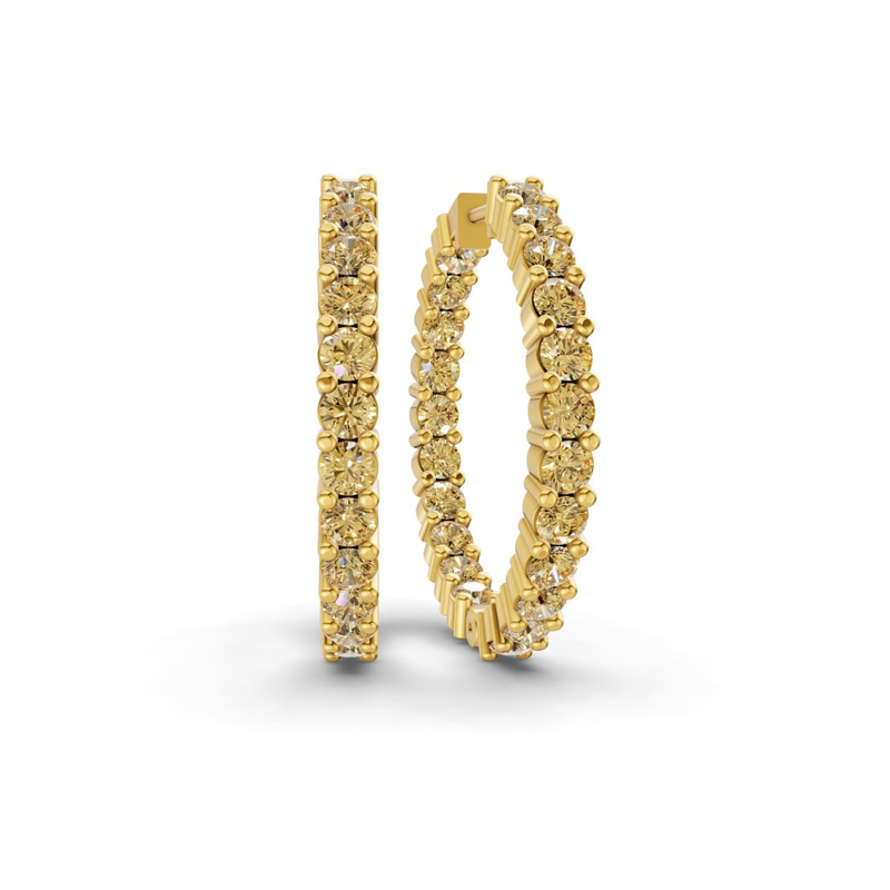 10kt Yellow Gold Meara Round Lab Diamond Hoop Earrings (4 Ct. Tw.) front image