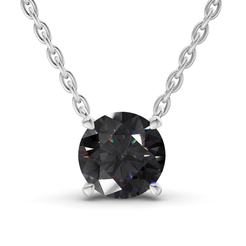 10kt White Gold Lluvia Round Lab Diamond Solitaire Necklace (1/2 Ct. Tw.) front image