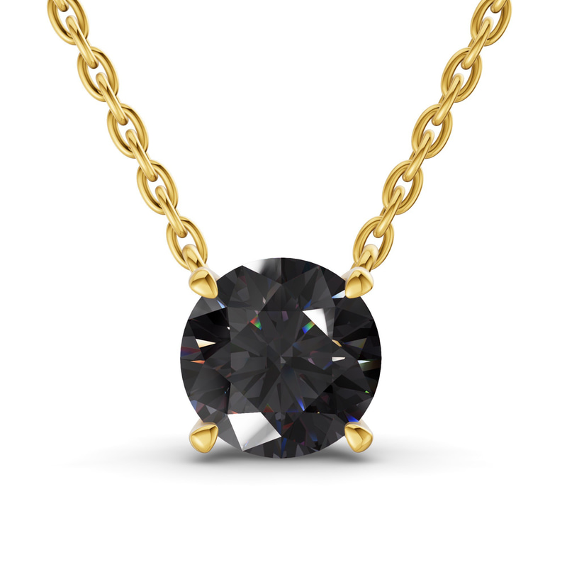 14ct Yellow Gold Lluvia Round Lab Diamond Solitaire Necklace (1/2 Ct. Tw.) front image