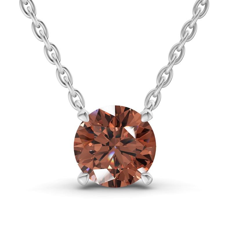 9ct White Gold Lluvia Round Lab Diamond Solitaire Necklace (1/2 Ct. Tw.) front image