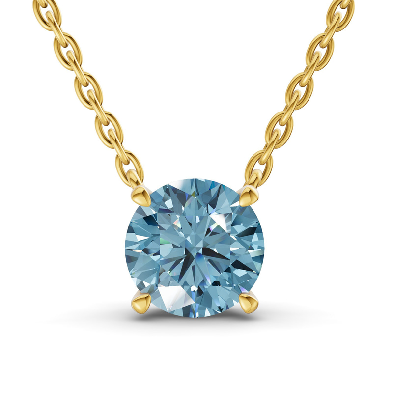 14ct Yellow Gold Lluvia Round Lab Diamond Solitaire Necklace (1/2 Ct. Tw.) front image