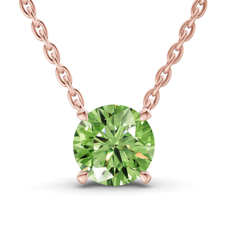 14ct Rose Gold Lluvia Round Lab Diamond Solitaire Necklace (1/2 Ct. Tw.) front image