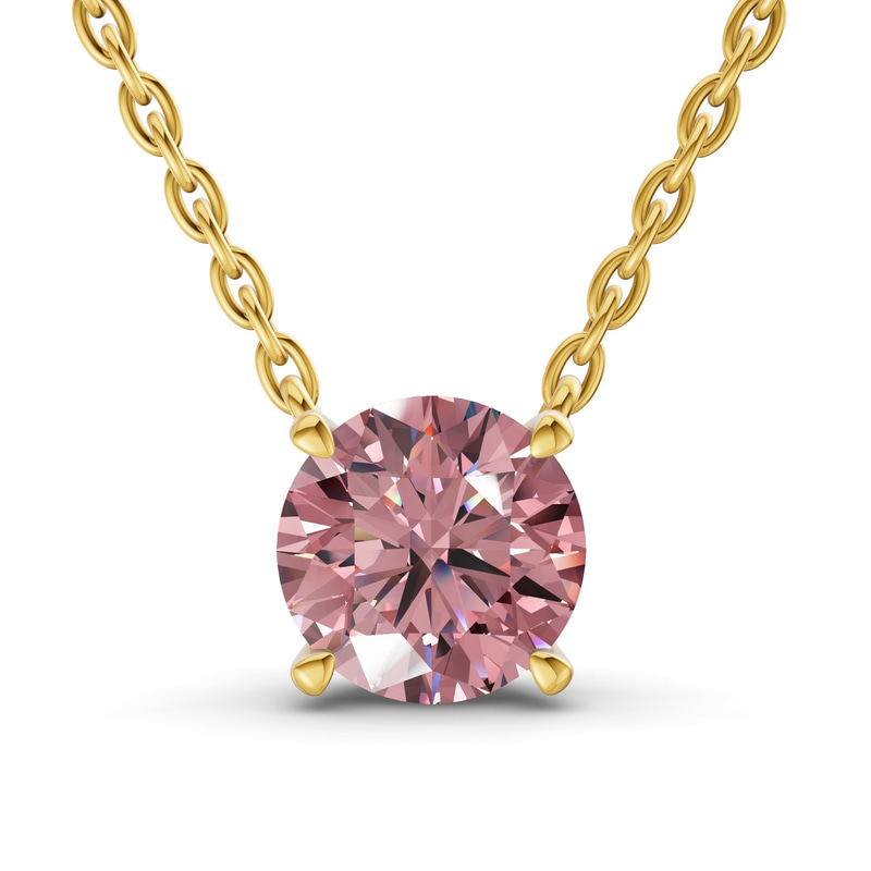 14ct Yellow Gold Lluvia Round Lab Diamond Solitaire Necklace (1/2 Ct. Tw.) front image