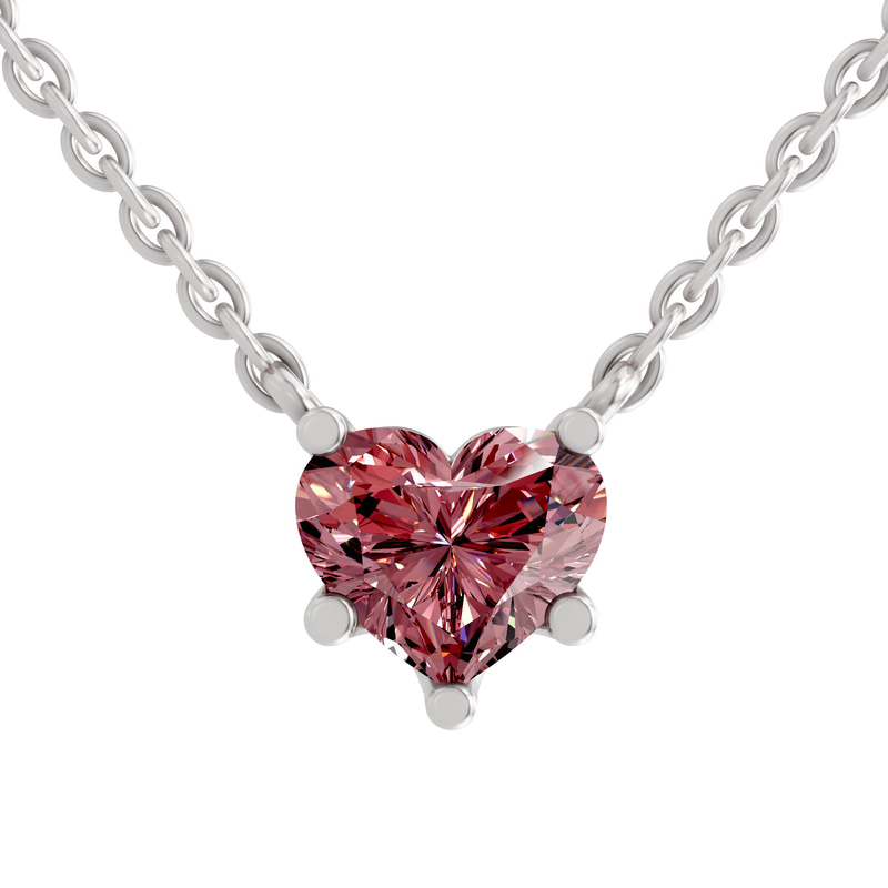 14kt White Gold Amalia Heart Lab Diamond Solitaire Necklace (1/2 Ct. Tw.) front image
